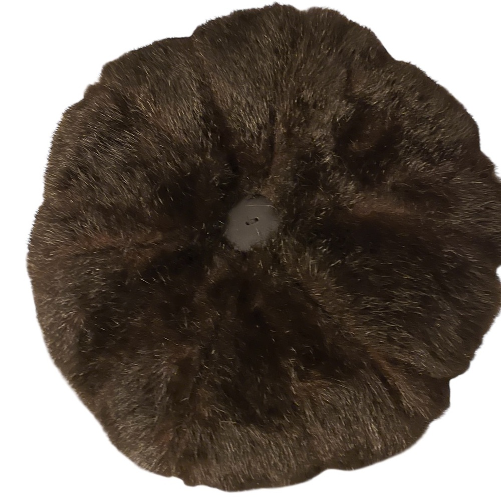 Luxurious Brown Fur “Pumpkin” shaped designer pillow